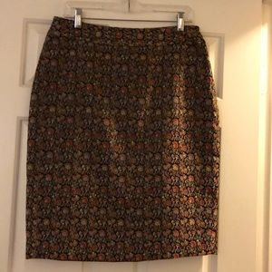 Black/multi-color Brocade Skirt